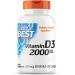 Doctor's Best Vitamin D3 2000IU 2 Day Deposit 180 Capsules Laboratory Tested Gluten Free Soy Free