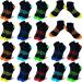 Jamegio boy socks 18 Pairs kids Low Cut socks Half Cushion Sport Ankle Athletic Sock for Little Big Kids #1 Multicolor (Black) 7-10 Years