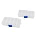 uxcell 2 Pcs Clear Plastic 10 Sections Press Buckle Tablet Box Holder