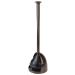 mDesign Plastic Freestanding Hideaway Toilet Bowl Plunger with Holder Set - Plunger for Bathroom Storage and Cleaning Organization - Heavy Duty, Space Saving - Aura Collection - Dark Brown