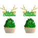 24pcs Merry Christmas Cupcake Toppers Elk Cake Decorated Birthday Party Christmas Theme Dessert Insert MGPFERD - Buy Online on GoSupps.com