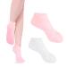 2 Pairs Silicone Socks for Women Soft Gel Socks Aloe Socks Moisturizing Foot Socks Women's Spa Pedicure Socks for Repairing Dry Feet Cracked Heels and Softening Rough Skin- Pink & White Silicone sock 2 pairs