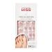 KISS Special Design Limited Edition Fake Toenails  Style Blushed   Square Shaped  Pink & White French Pedicure  Includes Pink Gel Nail Glue  Mini File  Manicure Stick  & 24 Fake Nails