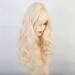 RTGFS Long Wavy Blonde Beige Wig with Bangs - Natural Heat Resistant Synthetic Hair for Women | Perfect for Cosplay - Buy Online on GoSupps.com