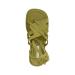 XTZYGLFD casual hollow belt buckle with a flat floor Roman shoes women's summer sandals fashionable toe separator sandals green 5 UK 3xbnarrow