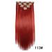 Iluu Red Clip-In Hair Extensions - 22 Inch Heat-Resistant Synthetic Wigs for Women - 7PCs/16Clips 100g Quality Hair Parts - Buy Online on GoSupps.com