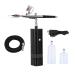 Mini Airbrush Kit Cup Replaceable Black Red Spray Gun for Painting Barber Makeup Food Decoration Tatoo Nail - Tool Kit(F)