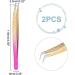 Unicraftale Rainbow Eyelash Extension Tweezers - 2 Pack Stainless Steel Curved Precision Tools - Buy Online on GoSupps.com