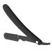 Men's razor with folding handle classic manual razor with a straight edge professional stainless steel for hairdressing hair (without blade) (black)