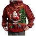 Unisex Christmas Ugly 3D Print Hoodies Mens Funny Santa Claus Long Sleeve Hooded Sweatshirt with Kanga Pocket Medium O-red