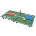 Qioni Portable Tennis Table, Folding Ping Pong Table Game Set, Indoor Mini Table Game Parent-Child Entertainment Toy, Lightweight/Harmless/Sturdy, 2 Table Tennis Paddles and 2 Ping Pong Balls