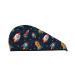 Hair Towel Wrap Hair Drying Towel with Button Towel Turban Head Towel to Dry Hair Quickly (Spaceships and Stars)