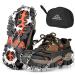 Traction Cleats Ice Snow Grips with 20 Stainless Steel Spikes for Walking, Jogging, Climbing, Fishing, and Hiking Large
