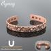Cigmag 9X Lymphatic Drainage Copper Magnetic Bracelet - Ultra Strength, Adjustable Brazaletes Cuff Bangle - Copper Crystal Plum Pattern - Gift Box Included - Buy Online on GoSupps.com