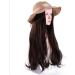 Buy Chtom Xin Chocolate Wavy Long Curly Hair Wig Hat - Heat-Resistant Synthetic Fiber with Straw Hat for Summer Beach Excursions - Buy Online on GoSupps.com