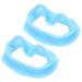 Wound retractor 2 pieces of silicone cheek retractor Whitening Mouth opener for the oral inspection pink actor bleaching silicone reusable portable (blue)