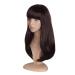 MapofBeauty Fashion Flat Bangs Curls Long Dark Brown Wig - Daily Wear & International Shipping - Buy Online on GoSupps.com