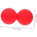 Garneck Yoga Massage Ball - Double Lacrosse Fascia Roller & Vibration Peanut Foot Massager (12x6.3cm Red) for Muscle Relief - Buy Online on GoSupps.com