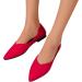 Women's Red Suede Pointed Toe Flat Casual Shoes - Size 8 - Buy Online on GoSupps.com