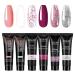 Rosalind 6pcs/Lot Poly Nail Gel Kit Extension Builder Acrylic Art UV Gel Polish Manicure Set Hybrid Varnishes Semi Permanent - (Color: RE-6GELSTOOL-16)