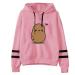 IFOTIME Cute Hoodies for Potato Heart Printed Hooded Sweatshirt Sport Ligthweight Solid Color Long Sleeve Pullover C01 Pink Medium