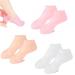 3 Pairs Silicone Socks Silicone Moisturizing Socks Women Foot Spa Pedicure Silicone Socks Soft Gel Heel Socks Silicone Foot Moisturising Socks for Women Dry Cracked Feet(White Skin Color Pink)