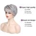 Beweig Short Grey Wig for White Women - Layered Silver Gray Wig with Bangs | Synthetic Hair Replacement - Buy Online on GoSupps.com