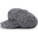 Womens Light Grey Plaid Visor Beret Newsboy Hat Ivy Cabbie Cap - Stylish and Chic - Buy Online on GoSupps.com