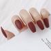 Sethexy 24-Piece Matte Ballerina Nail Tips - Medium Acrylic Coffin Nails in Wine Color for Women & Girls - Perfect for Art & Everyday Use - Buy Online on GoSupps.com