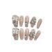 Temperament manicure broken diamond butterfly gradient manual manicure wearing a white patch with long detachable and lasting together.(XS)