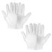 Sibba 2 Pairs Moisturizing Gloves White Cotton Moisturizing Gloves for Overnight Bedtime Heal Eczema Sleeping Lotion Hand Spa Treatment Gloves Repair Rough Cracked Dry Chapped Hands Skin (2 Pairs)