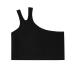 Toddler Kids Girls Dance Tank Top One Shoulder Racerback Tie Dye Crop Tank Top Sleeveless Black Bra Top Girls Black 5-6 Years