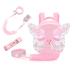 ibestby 3 in 1 Toddler Backpack with Leash Anti Lost Wrist Link and Safe Strap Belt Baby Harness Leash for Walking with Butterfly Wings Suitable for 13 Years Girls