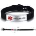 HEABY Medical Alert ID Bracelet | Engraved PACEMAKER | Adjustable Wristband for Kids & Women | Emergency First Aid | Black - Buy Online on GoSupps.com