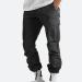 Men's Relaxed Fit Khaki Cargo Pants - Slim Beach Work Streetwear with Zipper Pockets | Black, Small - Buy Online on GoSupps.com