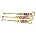 PATKAW 3pcs Brass Ear Vintage Ear Wax Remover Earpick Tools Ear Wax Cleanning Tools Ear Picker Keychain Gifts Tiny Shovel for Men Women Golden