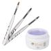 UV Builder Gel - Thick Violet 30ml incl. 3 pcs. Brush Set UV Gel Nail Set Builder Gel Nail Studio Thick Viscosity Nail Gel
