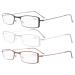 Eyekepper 3 Pcs Mix Unique Lightweight Stainless Steel Frame Reading Glasses for Men and Women +1.50 Mix