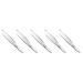 Hfourhnik 5X Silver Tone Slanted Flat Tip Metal Hair Eyebrow Tweezer Cosmetic Tool for Lady