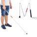 Folding Cane Foldable Lightweight Portable Reflective Aluminium Alloy Walking Stick with Wrist Strap and Non-Slip Base Folding Blind Cane for Blind and Elderly