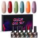 Nail Polish Gel 6Pcs/Set x8.5ml Soak Off Gel UV LED Semi Permanent Varnish for Nail Art 100Colors for Base Top Coat Gifts - (Color: STE7)