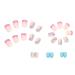 Colorful Waves French Tip Press on Nails - Glossy Blue & Pink Swirl Design | 24Pcs - Buy Online on GoSupps.com