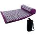 Ruluti Massage Yoga Mat Set - Acupressure Pillow & Travel Bag for Backrest & Neck Pain Relief - Relax Muscles & Linder Insomnia (Purple) - Buy Online on GoSupps.com