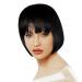 Kashyk black short-haired bob of course like real hair smooth wig short black with pony heat-resistant synthetic ombre wigs for women 10 inches