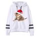 Bigfanshu Womans Sweaters Christmas Print Hooded Long Sleeves Sweatshirt Pullover Tops Shirt