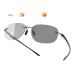 Devirld Photochromem transition bifocal reading glasses frameless HD blue light filters glasses UV400 reading aid gaming computer glasses Easy fashion glasses close and fingered use black 1.0 x