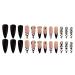 Justotry 24-Piece Cow Print Stiletto Press-On Nails | Black French Artificial Nails & Matte Almond Art | Trendy Fingernails for Women - Buy Online on GoSupps.com