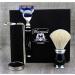 4 Pc Men's Shaving Kit | 5 Edge Razor White Badger Hair Brush Stand & Alum Pencil - Perfect Grooming Set - Buy Online on GoSupps.com