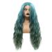 DIDADA Long Water Wave Wig - Ombre Mermaid Green Synthetic Lace Front Wig for Drag Queens & Women | 24 Inches - Buy Online on GoSupps.com