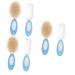 Toyvian 6 Pcs Baby Brush Set Baby Bath Shower Head Shampoo Baby New Born Baby Girls Outfit Baby Hair Comb Set Shampoo Scrubber Silicone Hair Scrubber Kids Wool Hair Brush Infant Hair Comb Bluex3pcs 14x5cmx3pcs